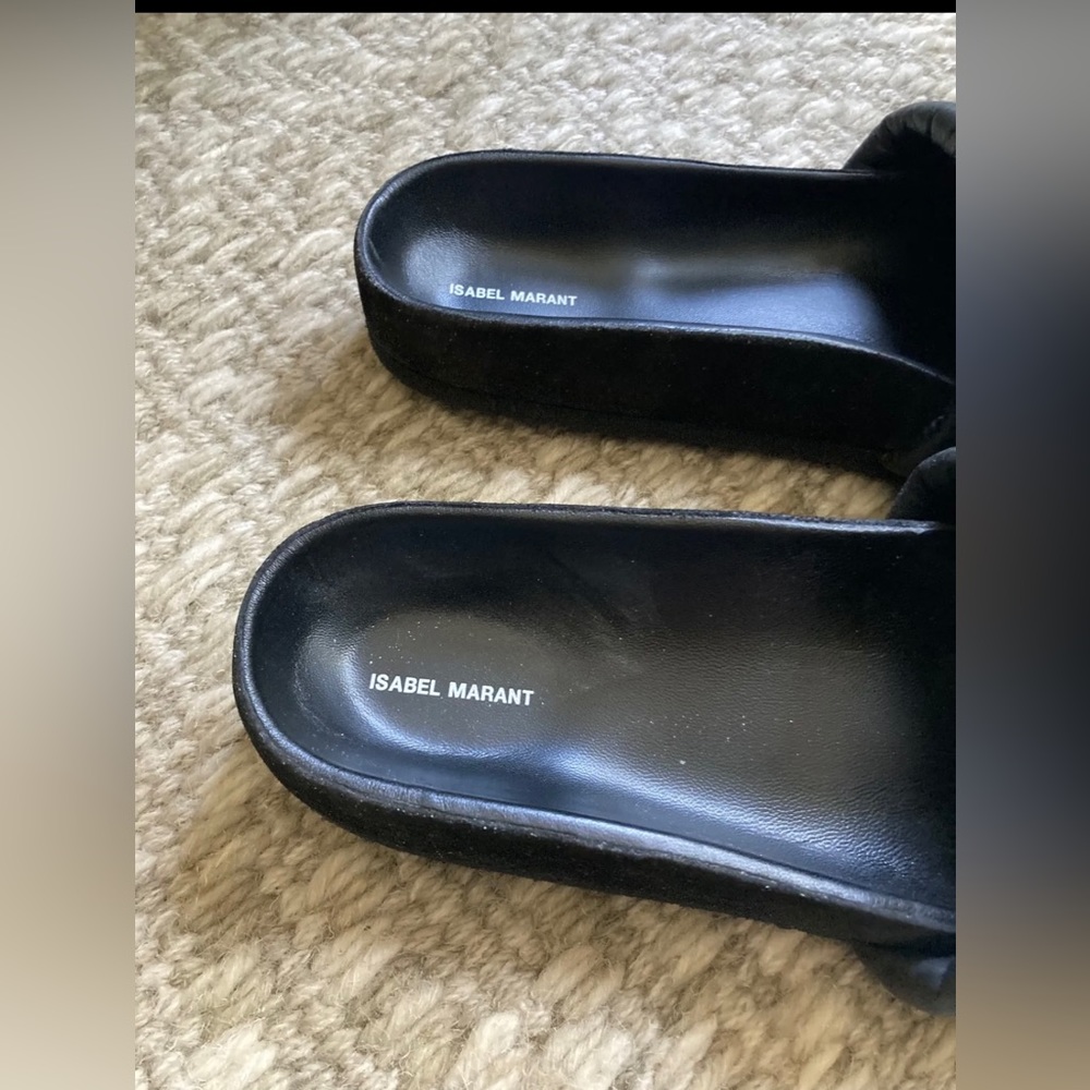 Isabel Marant Hellea ShopBop Black Slides Sandals - Picture 2 of 4